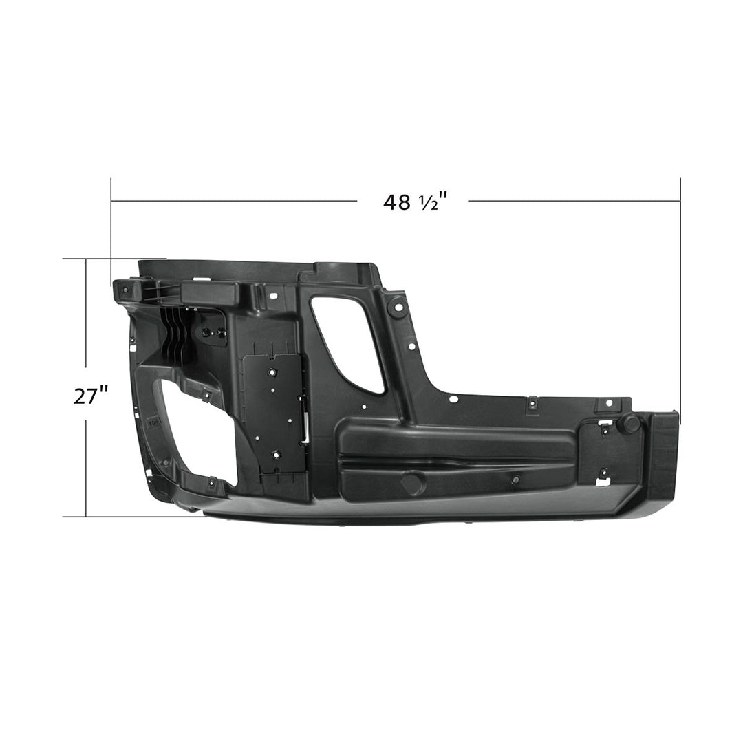Bumper Reinforcement With Fog Light &amp; Wheel Aero Trim Holes For 2018-2024 Freightliner Cascadia - Passenger