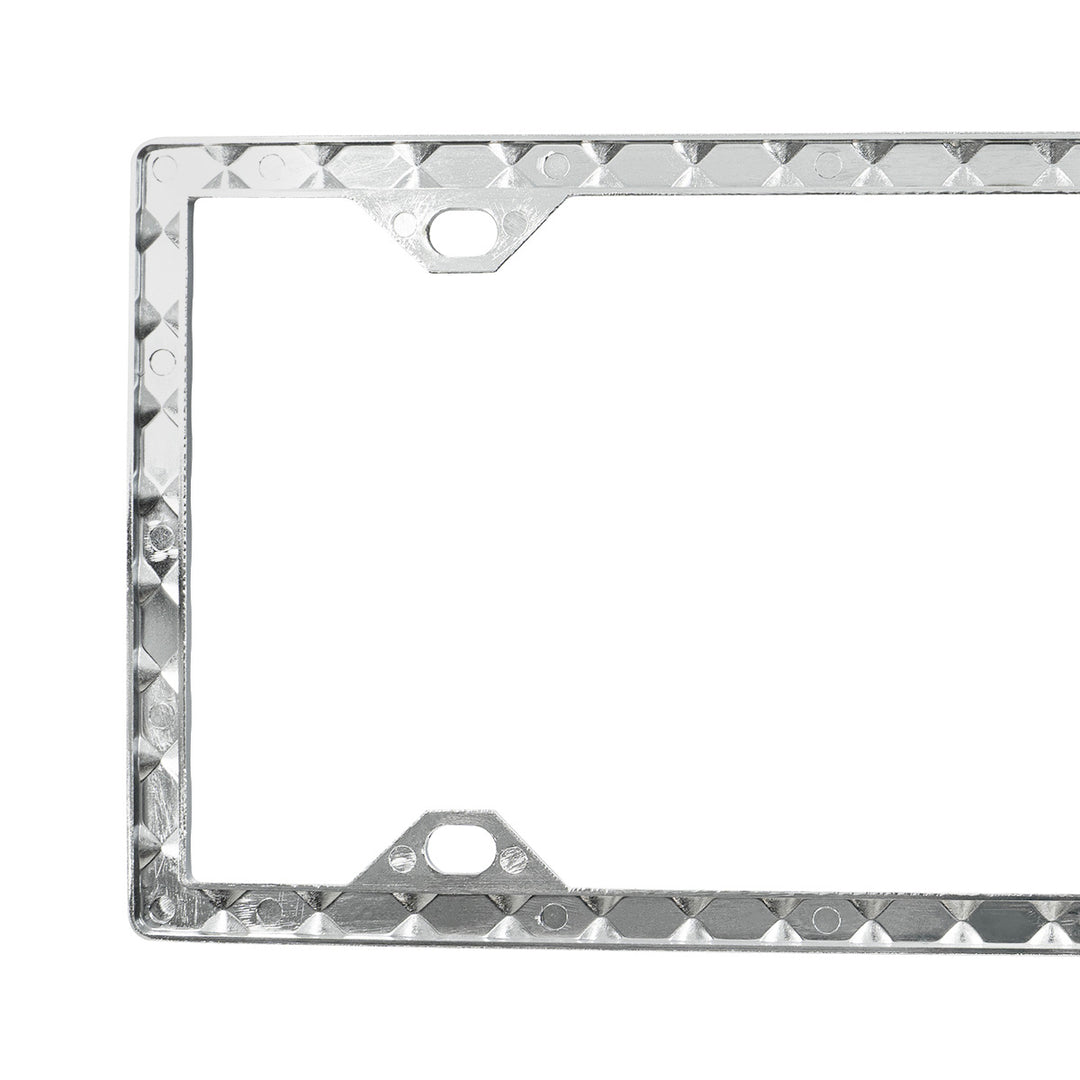 Diamond Pattern License Plate Frame - Chrome