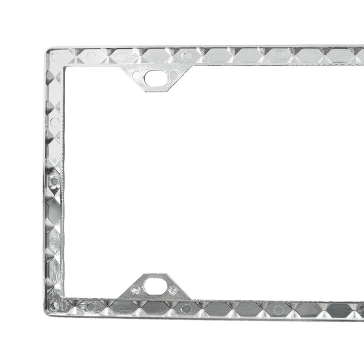 Diamond Pattern License Plate Frame - Chrome
