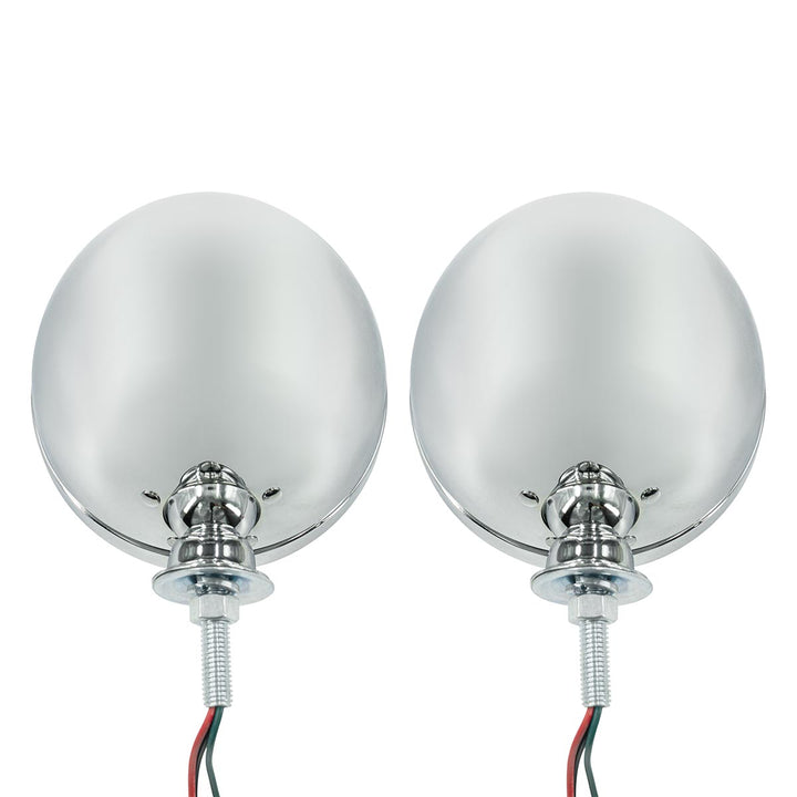 7" Chrome Dietz Style Headlight With 12 Volt 6014 Sealed Beam Bulb