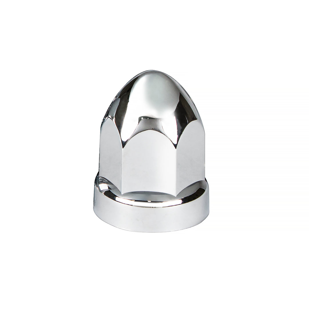 33mm X 2-3/4" Chrome Plastic Bullet Nut Covers With Flange - Push-On (60-Pack)