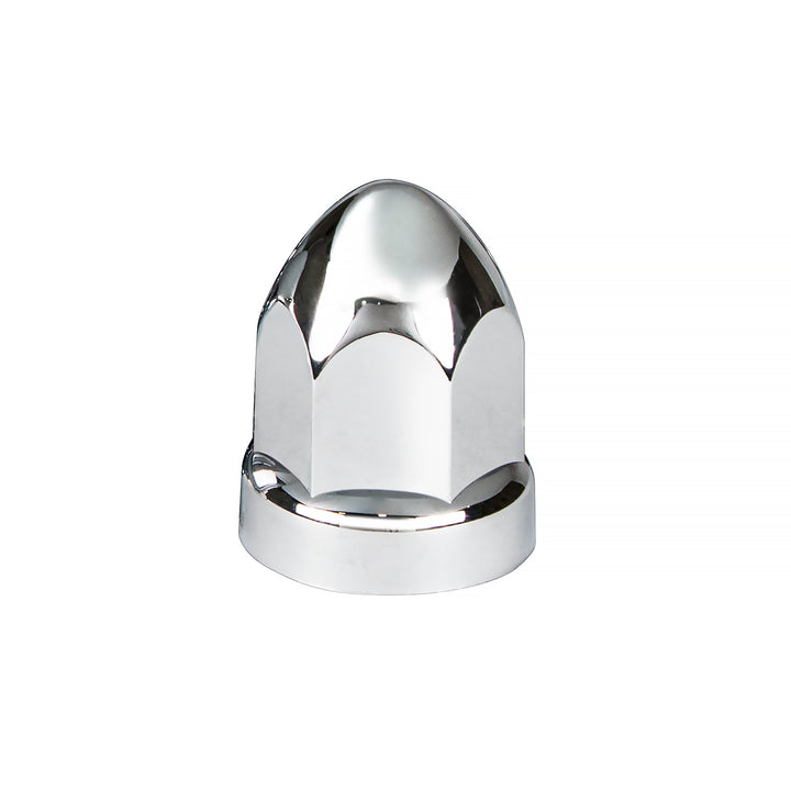 33mm X 2-3/4" Chrome Plastic Bullet Nut Covers With Flange - Push-On (60-Pack)