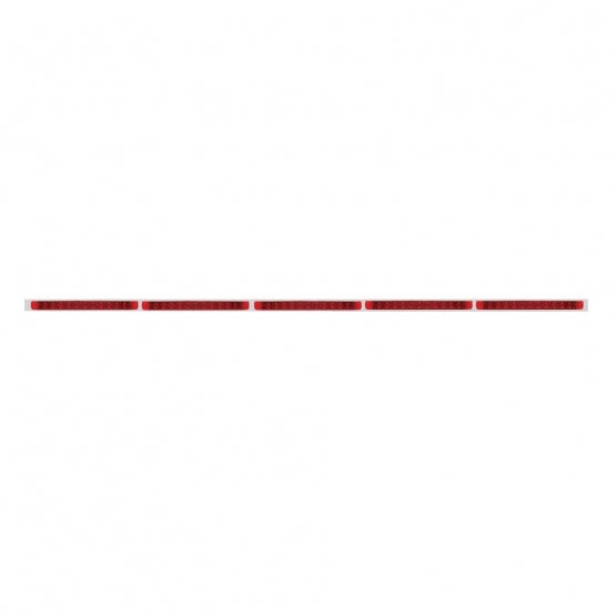 94" Stainless Light Bracket With 5 x 11 LED 17" Light Bars - Red LED/Red Lens