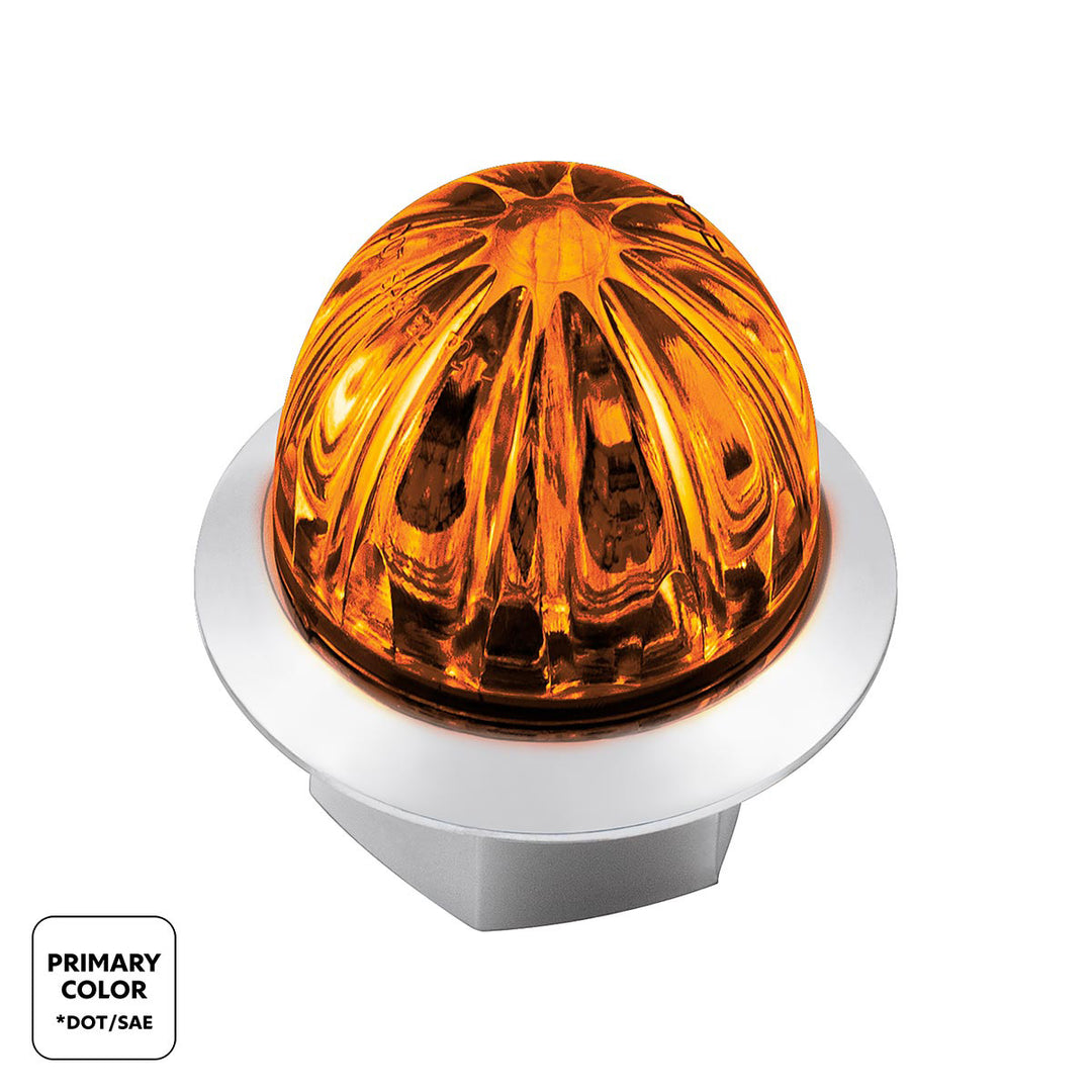 4 LED 1-1/8" Watermelon Double Fury Light With Clear Lens (Clearance/Marker) - Amber &amp; Red LED