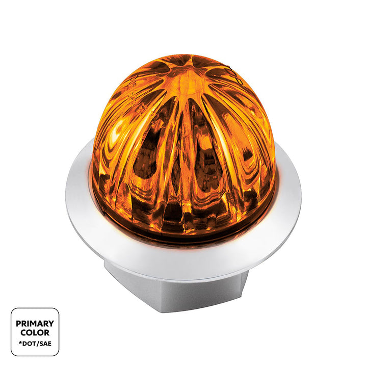 4 LED 1-1/8" Watermelon Double Fury Light With Clear Lens (Clearance/Marker) - Amber &amp; Red LED