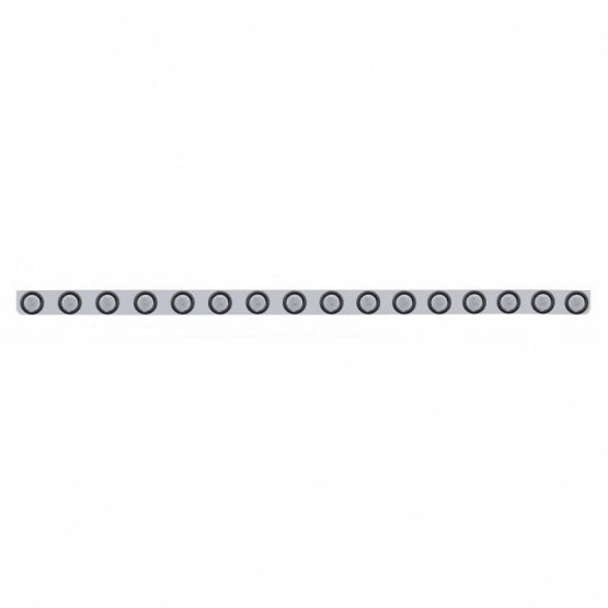 79-1/2" Stainless Bumper Light Bracket With 16 x 9 LED 2" Light &amp; Grommets - Red LED/Clear Lens