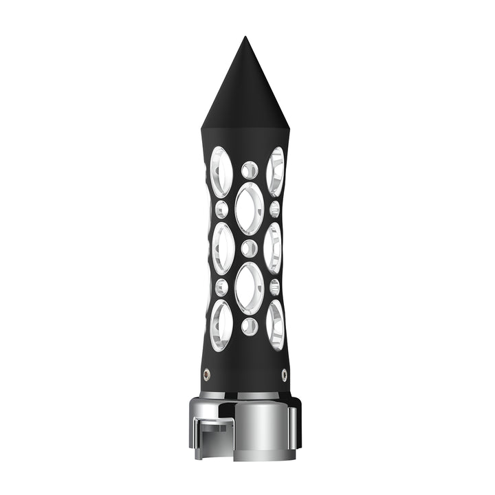 Thread-On Daytona Style Spike Gearshift Knob With LED 13/15/18 Speed Adapter - Black/White LED