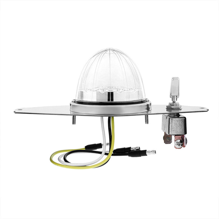 304 Stainless Steel Above Door Dome Light Kit W/ 17 LED Double Fury Watermelon For 2008-2017 FL Cascadia - Amber &amp; Blue LED