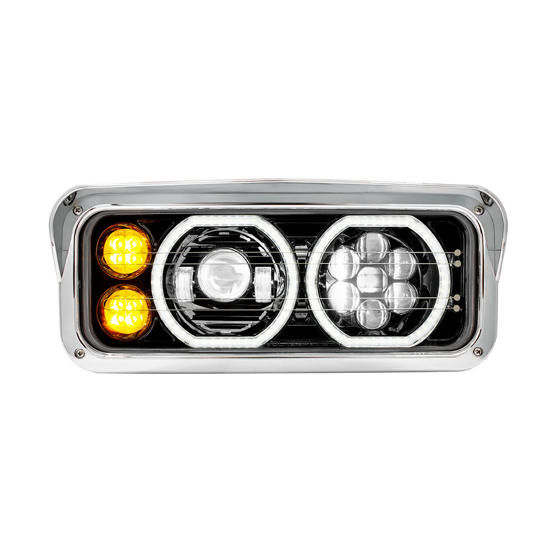 Blackout High Power Heated 10 LED Headlight With LED Turn &amp; DRL - Passenger