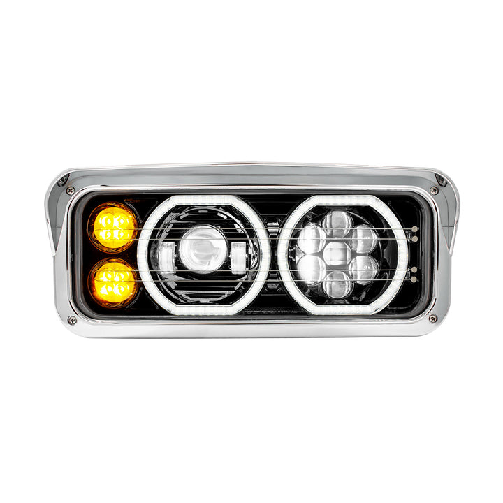 Blackout High Power Heated 10 LED Headlight With LED Turn &amp; DRL - Passenger