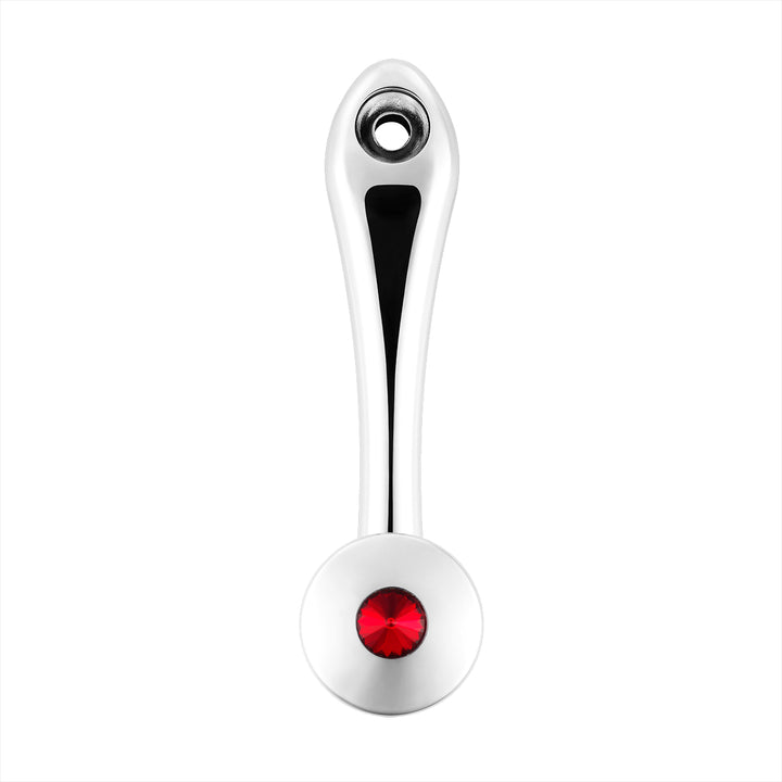 Chrome Die-Cast Window Crank With 16 - Spline 7/16” OD Adapter - Red Crystal