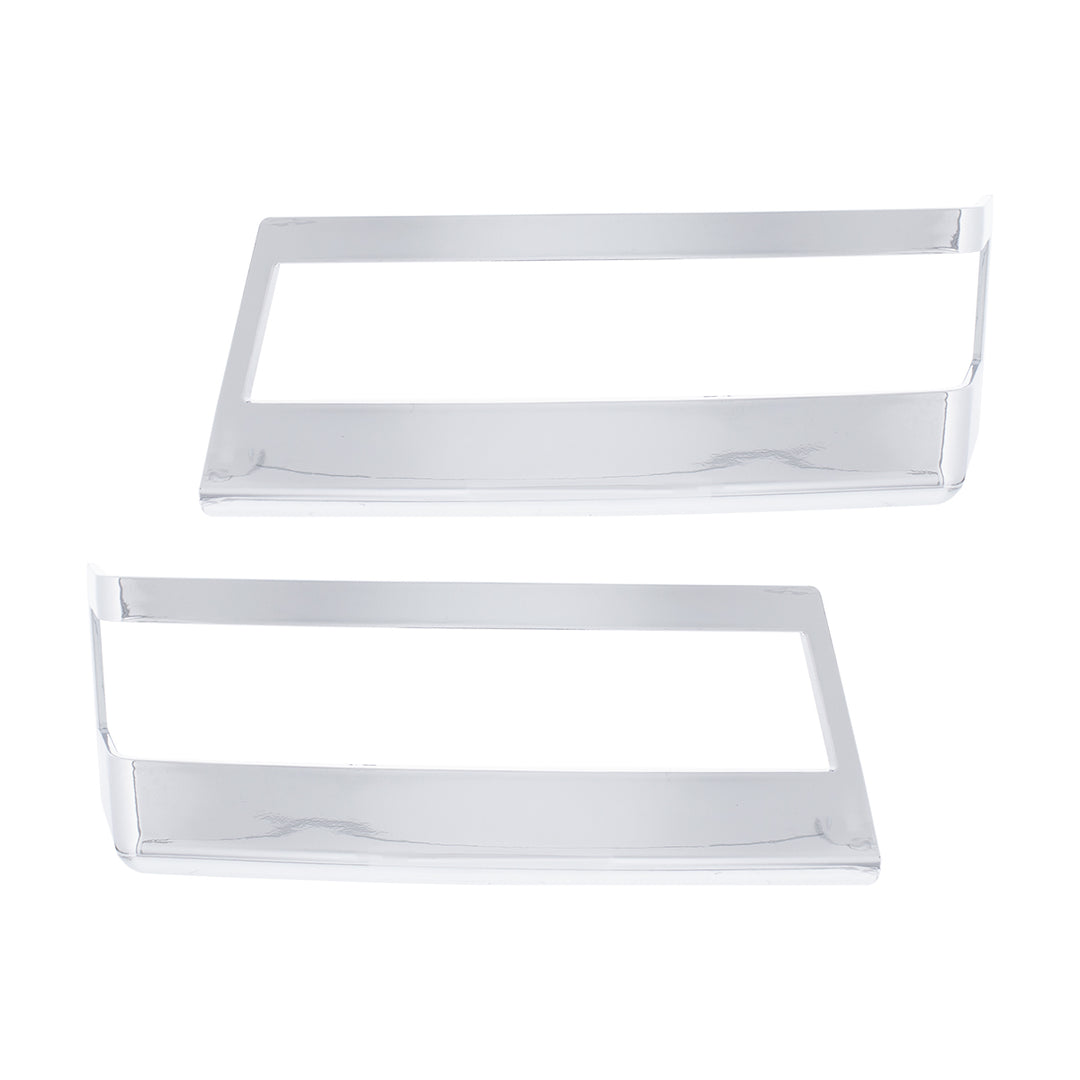 Chrome Plastic Turn Signal Bezels For 2018-2025 Freightliner Cascadia (Pair)