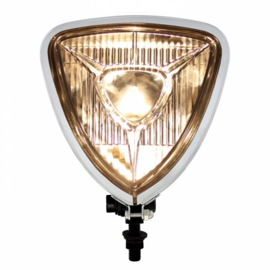 Triangle Headlight With Black Housing &amp; Flat Back