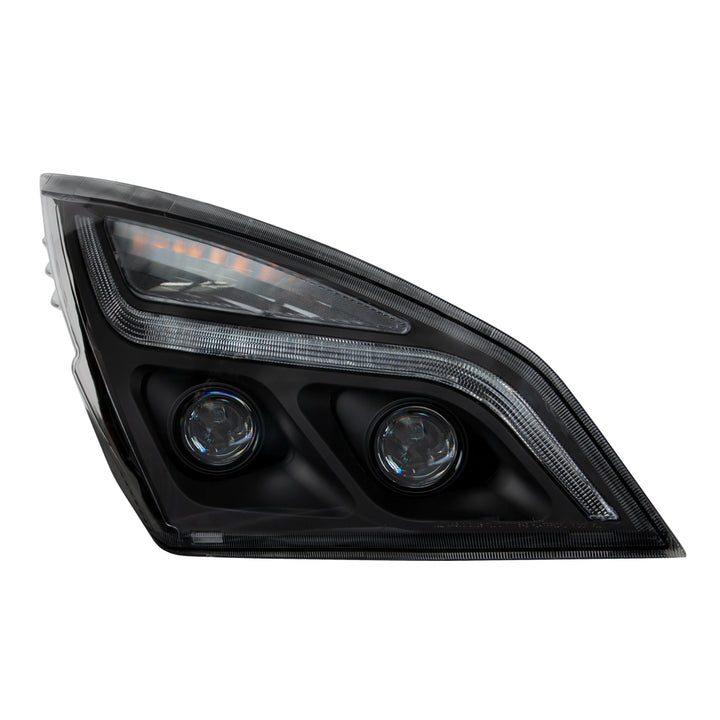 Black LED Projection Headlight With LED Position Light For 2018-2024 Freightliner Cascadia - Passenger