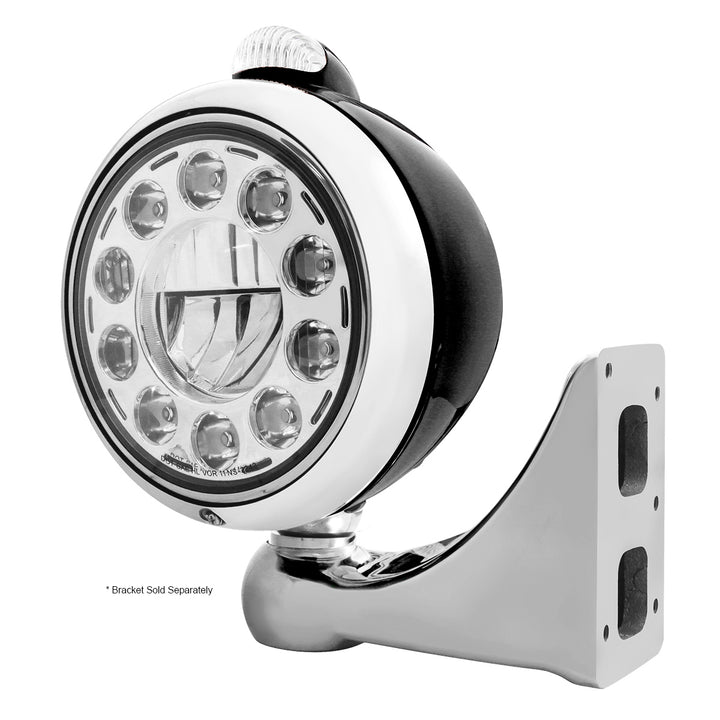 Black Guide 682-C Headlight 11 LED Bulb &amp; Dual Mode LED Signal - Clear Lens
