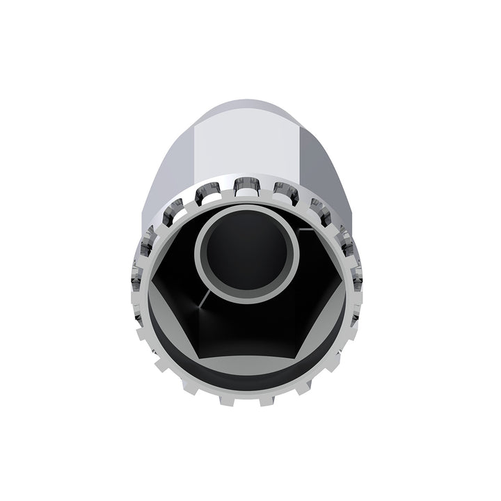 33mm X 4" Chrome Plastic Extra Tall Nut Cover With Flange - Thread-On (Bulk)
