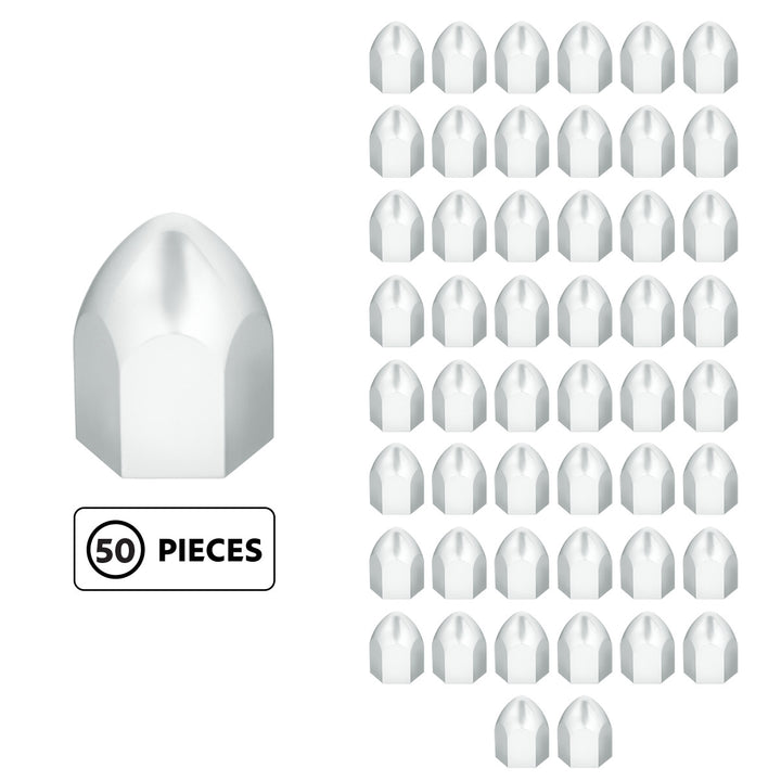 1" x 1 5/8" Chrome Plastic Bullet Nut Cover - Push-On (50-Pack)