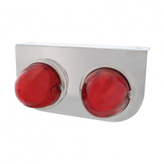 Stainless Light Bracket With 2 x 9 LED Dual Function Watermelon GloLight - Red LED/ Red Lens