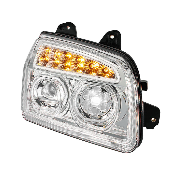 Chrome 11 LED Headlight For 2015-2024 Kenworth T880 - Passenger