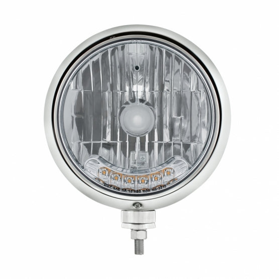 Stainless Guide 682-C Style Headlight H4 Bulb With 6 Amber LED