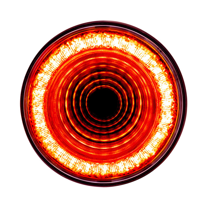 24 LED 4" Round Mirage Light (Stop, Turn &amp; Tail) - Red LED/Clear Lens (Bulk)