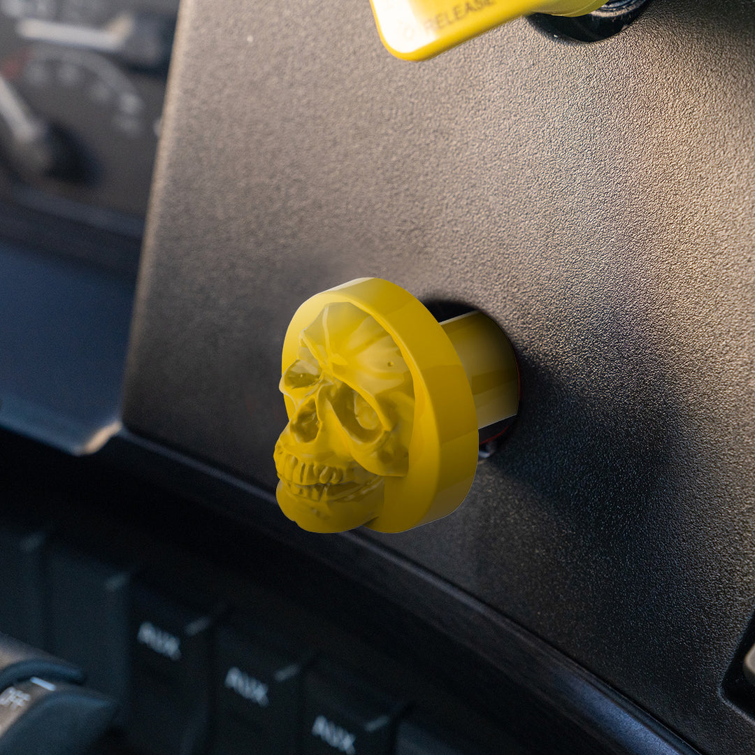 Skull Air Valve Knob - Electric Yellow