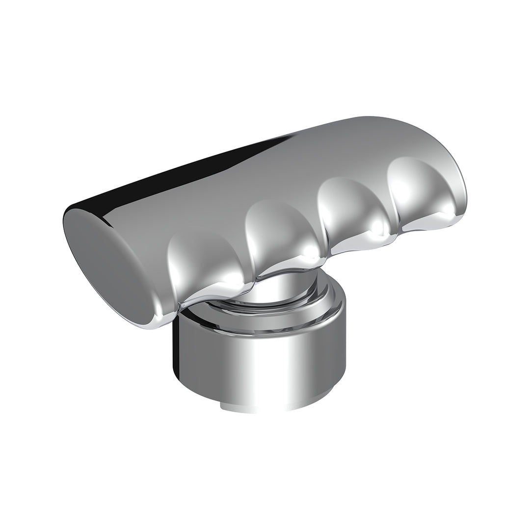 Thread-On T-Shape Gearshift Knob With Chrome 13/15/18 Speed Adapter - Chrome
