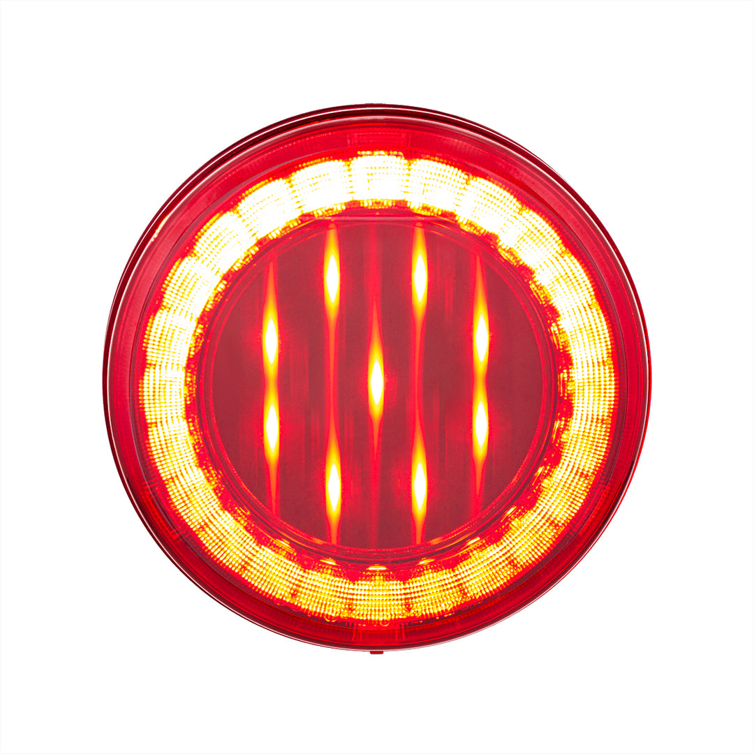 33 LED 4" Round Lumos Light X - Series (Stop, Turn &amp; Tail) - Red LED/Red Lens