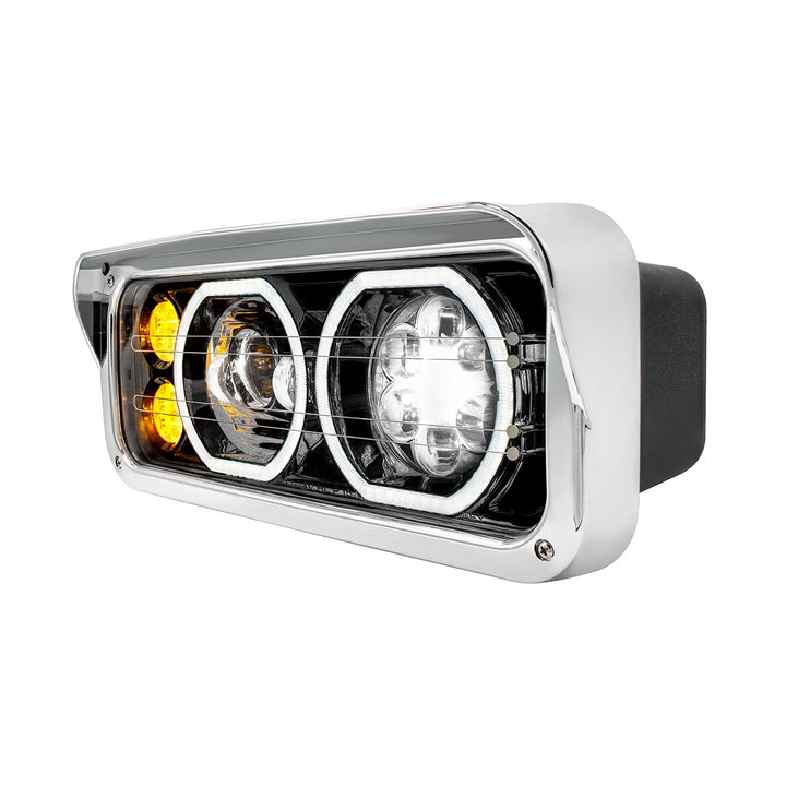 Blackout High Power Heated 10 LED Headlight With LED Turn &amp; DRL - Passenger