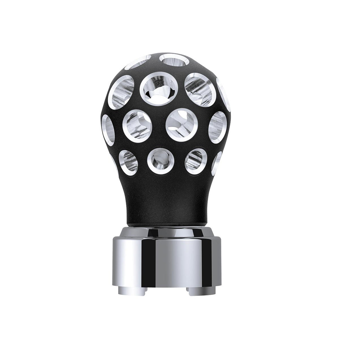 Thread-On Matte Black Phoenix Style Ball Gearshift Knob With LED 9/10 Speed Adapter - Amber LED