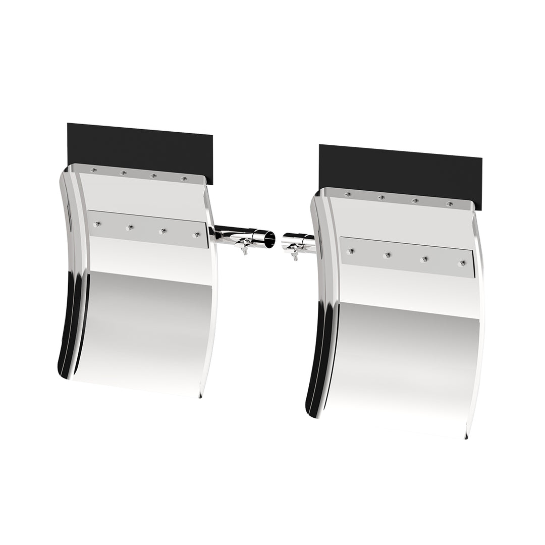 24" x 27" 430 Stainless Quarter Fender With Tube Bracket Set (Pair)
