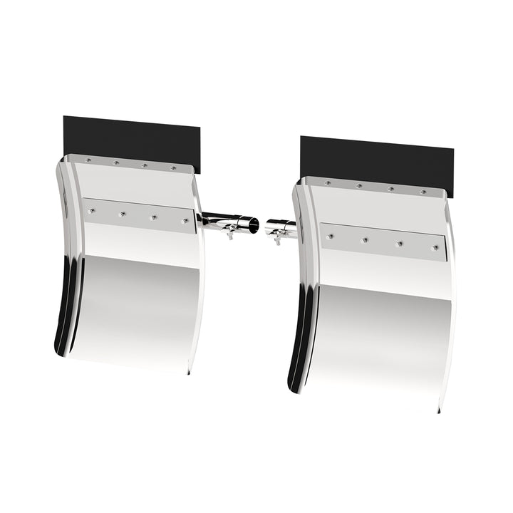 24" x 27" 430 Stainless Quarter Fender With Tube Bracket Set (Pair)