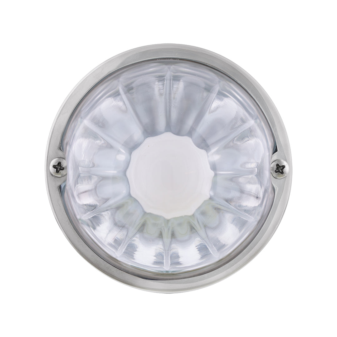 Dual Function Glass Watermelon Flush Mount Kit With LED Bulb - Red LED/Clear Lens