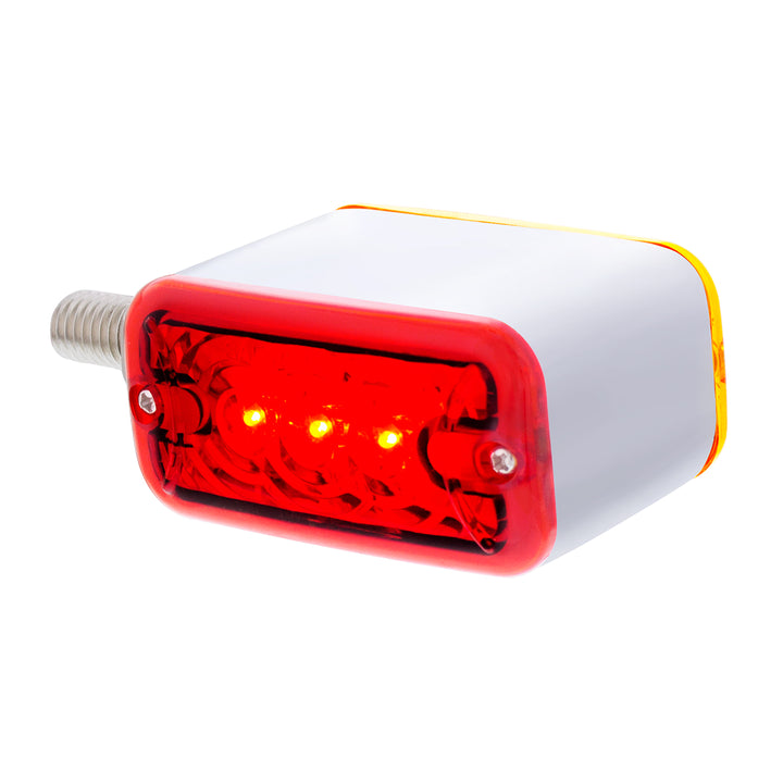 6 LED Single Function Double Face Light - Horizontal Mount - Amber &amp; Red LED/Amber &amp; Red Lens