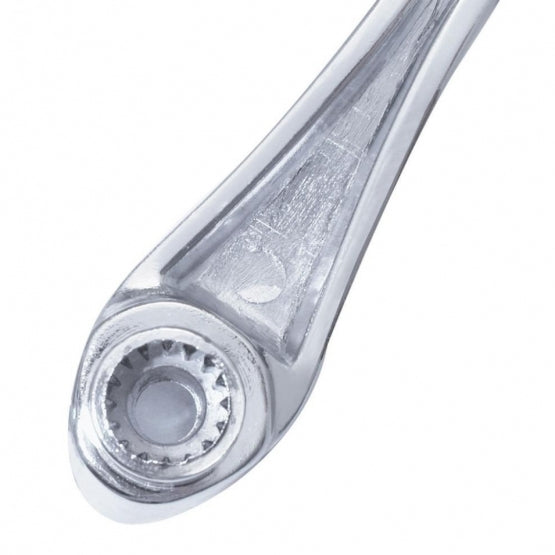 Chrome Die-Cast Window Crank With 16 - Spline 7/16” OD Adapter - Blue Crystal