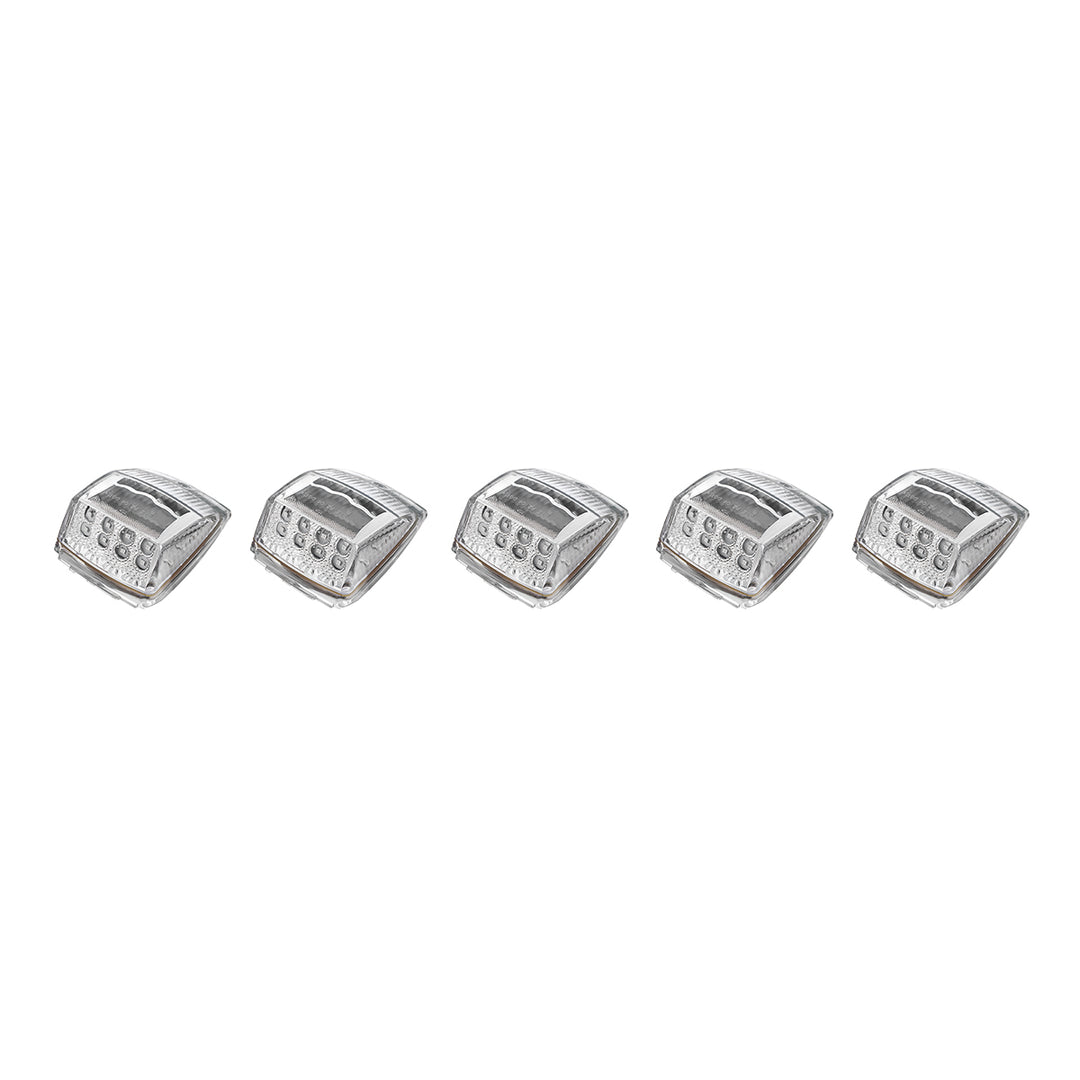 17 LED Reflector Square Cab Light - Amber LED/Clear Lens (5-Pack)
