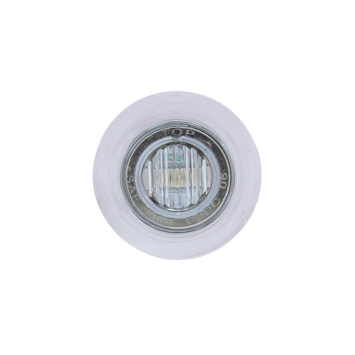 3 LED Dual Function 3/4" Mini Auxiliary/Utility Light With Bezel &amp; Washer - Amber LED/Clear Lens