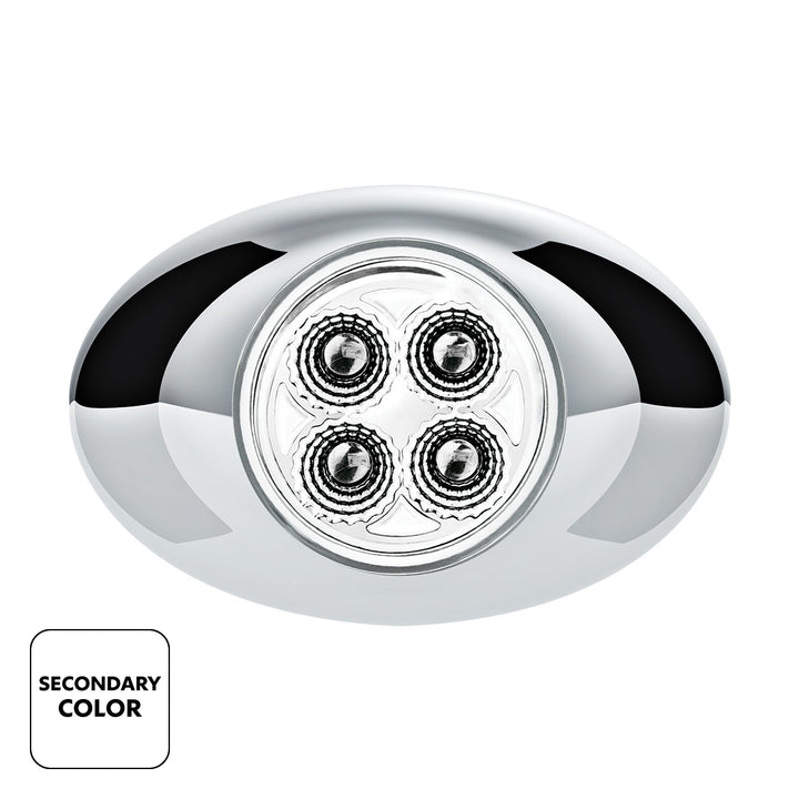 4 LED Double Fury Light (Clearance/Marker) - Red &amp; White LED/Clear Lens