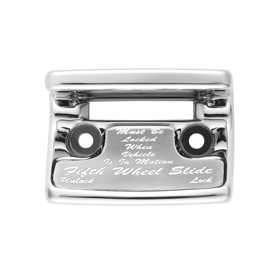 Chrome Plastic Fifth Wheel Switch Guard With Glossy Sticker For 1990-2010 Freightliner Classic - Silver Sticker