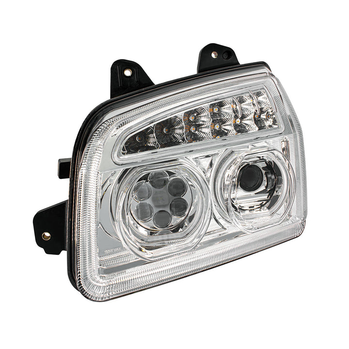 Chrome 11 LED Headlight For 2015-2024 Kenworth T880 - Driver