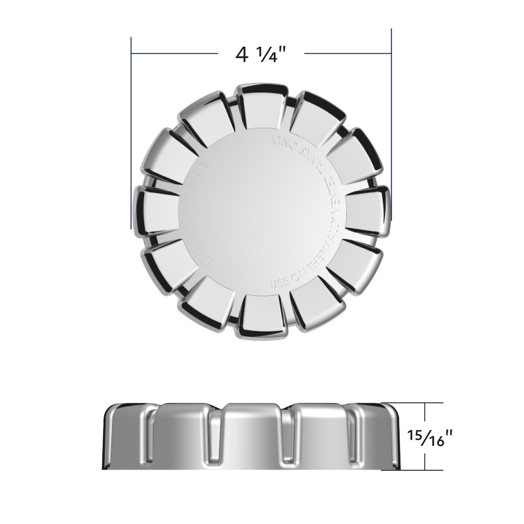 Chrome Plastic Fuel Cap Cover For Kenworth - Non - Locking