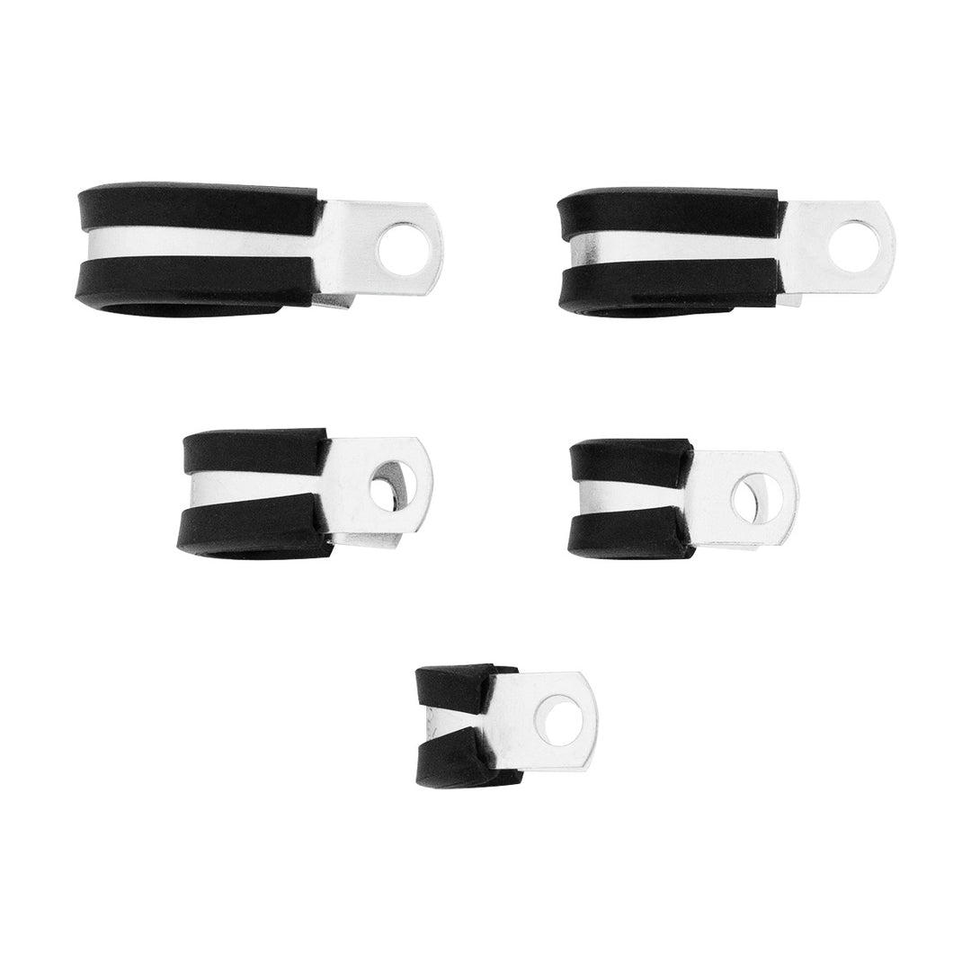 1/4",3/8",1/2",5/8",3/4" I.D. Santoprene Insulated Clamps w/ 1/4" Mounting Hole (10-Pack)
