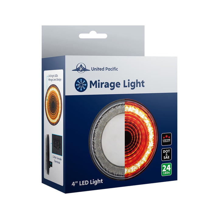 24 LED 4" Round Mirage Light (Stop, Turn &amp; Tail) - Red LED/Red Lens