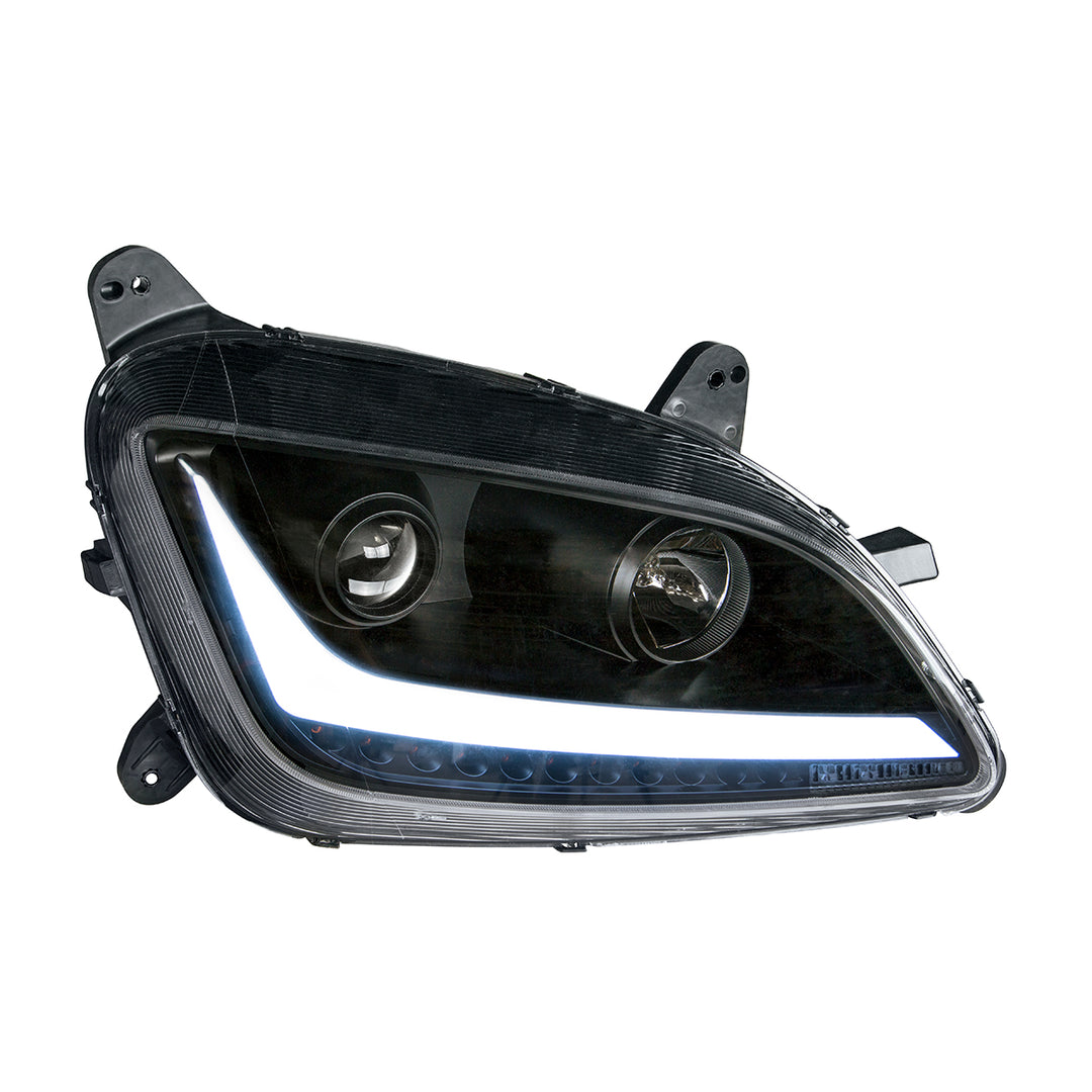 Black Projection Headlight With LED Position &amp; Signal For 2012-2021 Peterbilt 579 - Passenger