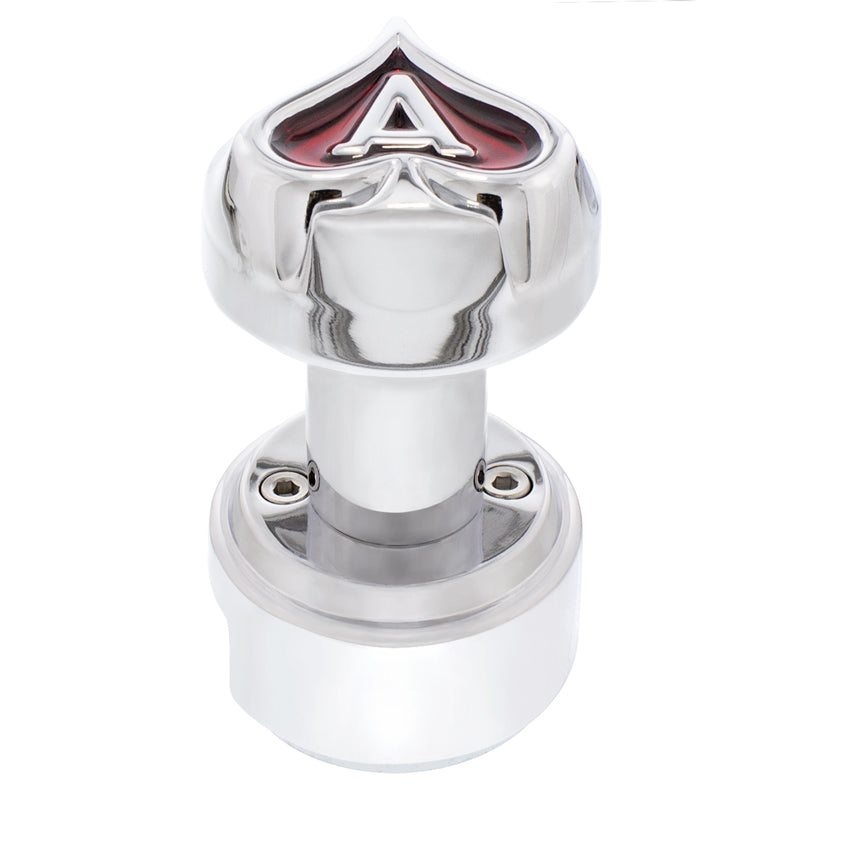 Ace of Spade Thread-On Gearshift Knob With 13/15/18 Speed Adapter - Chrome