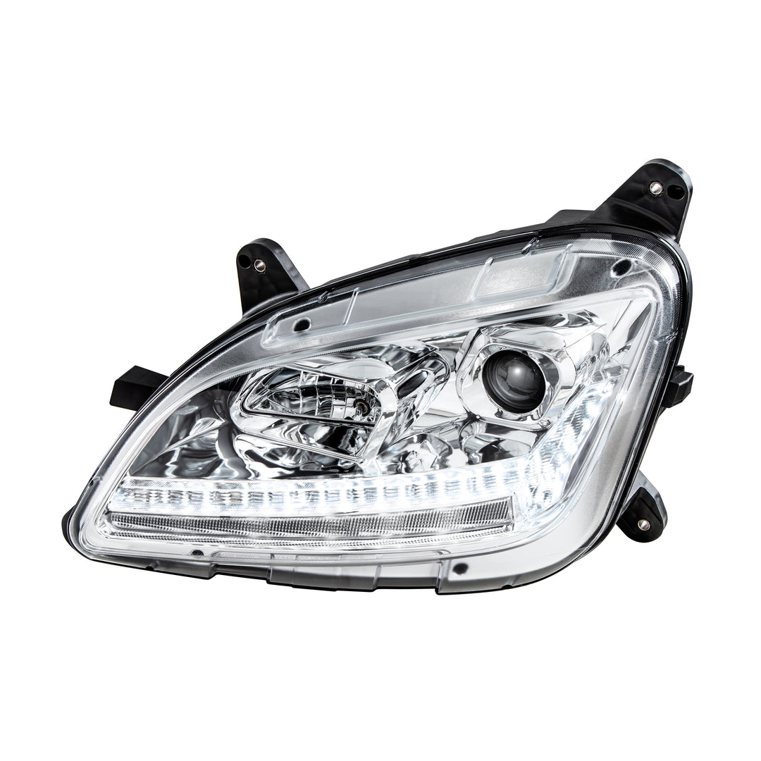 Chrome Projection Headlight With LED Sequential Turn and DRL For 2012-2021 Peterbilt 579 - Driver