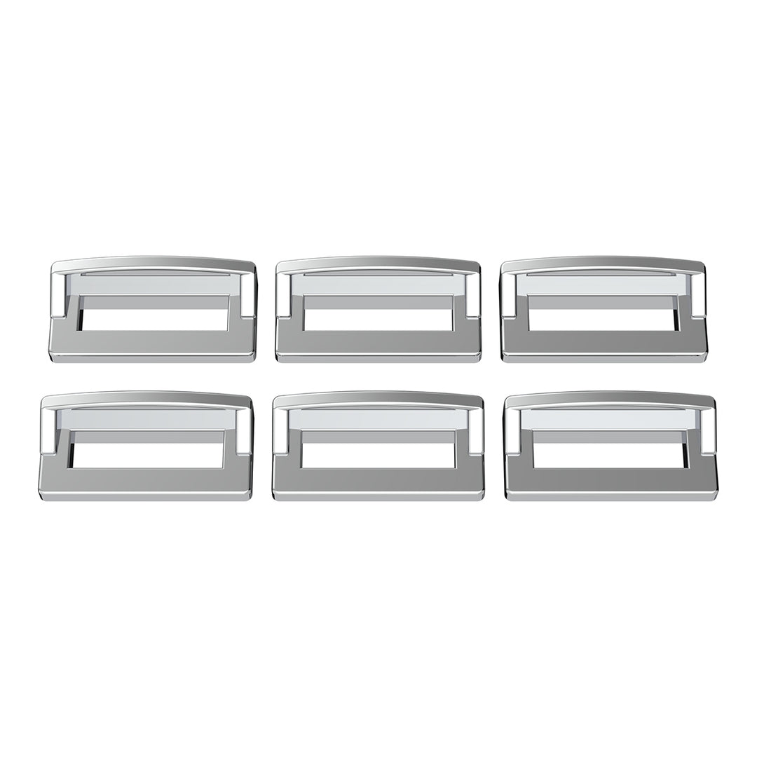 Chrome Plastic Switch Label Covers With Visor For 2001 &amp; Older Peterbilt (6-Pack)