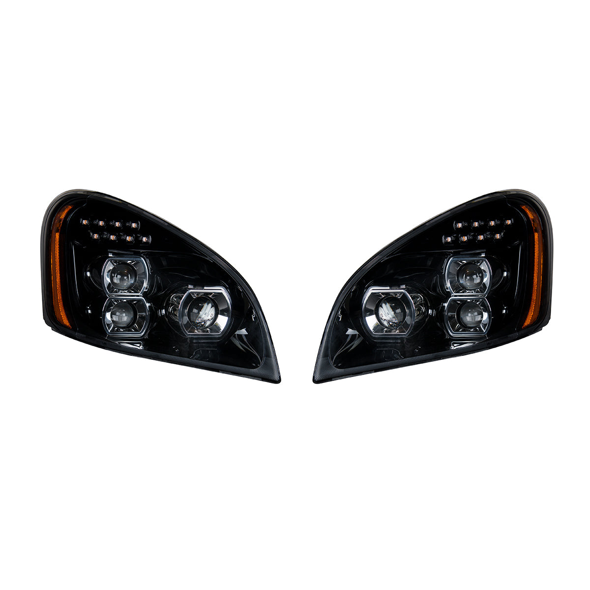 "Blackout" LED Headlight Set For 2008-2017 Freightliner Cascadia (Pair)