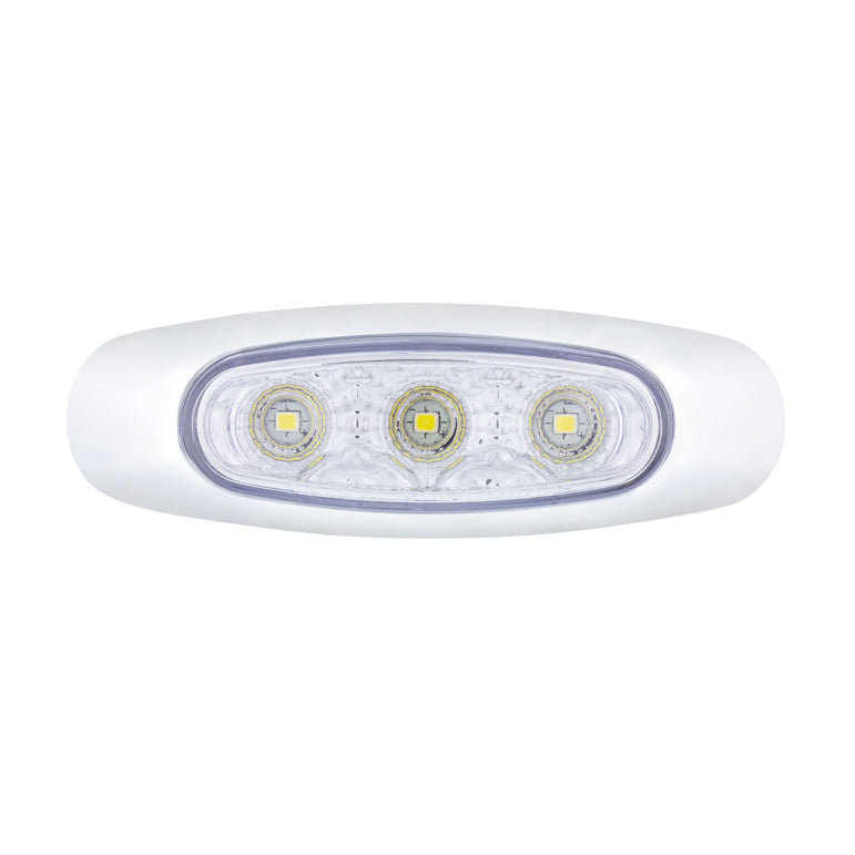 5 LED Reflector Light (Auxiliary/Utility) With Side Ditch Light - White LED/Clear Lens (Bulk)