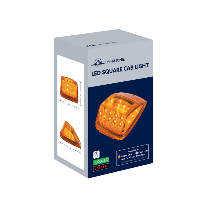 36 LED Square Cab Light - Amber LED/Amber Lens (5-Pack)